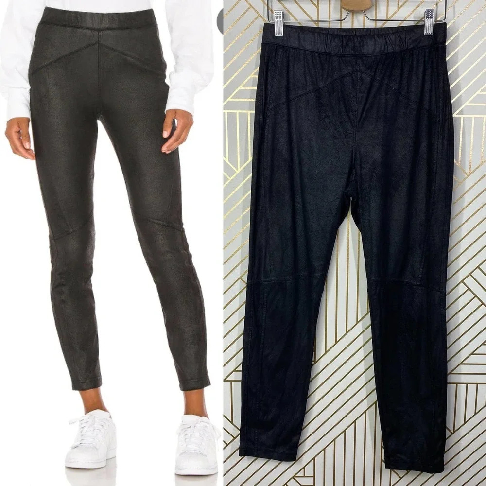 Free People Midnight Vegan Suede Skinny Pants Leggings Black Size US Medium